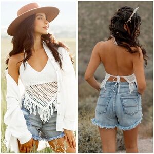 NWT Joyfolie crochet top - size large